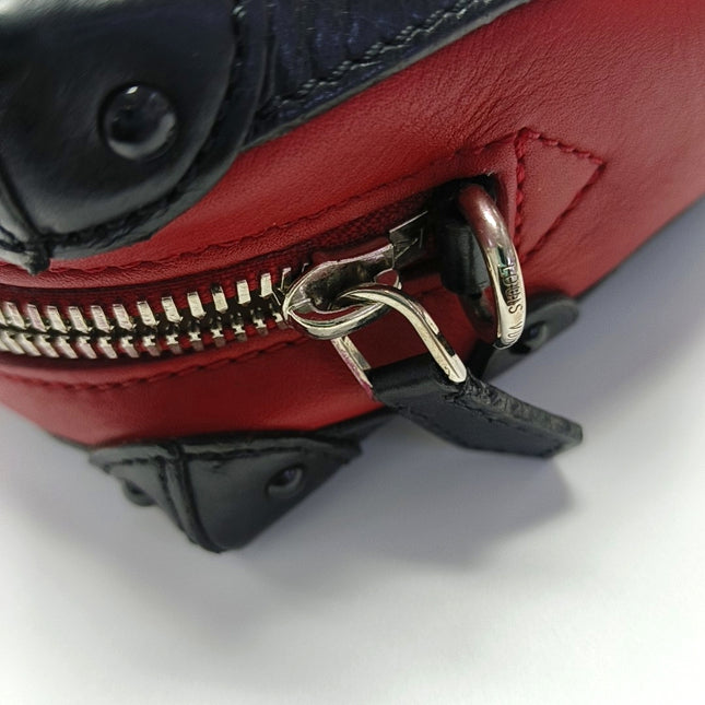 Louis Vuitton Petite Malle Mini Soft Trunk Red and Black Leather Crossbody Bag