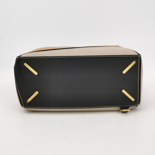 Loewe Puzzle Medium Tricolor Black Yellow Calfskin leather bag