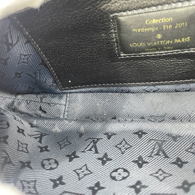 Louis Vuitton Avant-Garde Pochette Clutch Suede Leather Crystal Logo, 2011