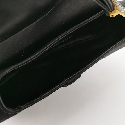 Dior Saddle Mini Silk Handbag Black with crystals