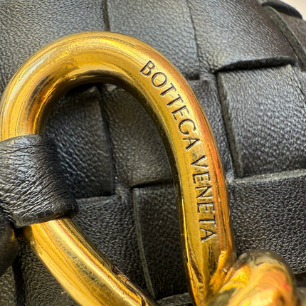 Bottega Veneta Andiamo Medium Black Intrecciato Leather Handbag