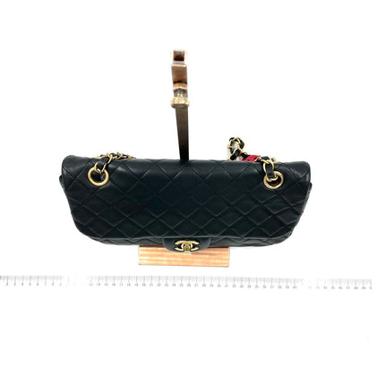 Chanel Classic Flap Medium Black Lambskin Leather Valentine Marine Charms