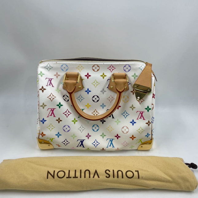 Louis Vuitton x Takashi Murakami Speedy 30 Lock White Multicolor