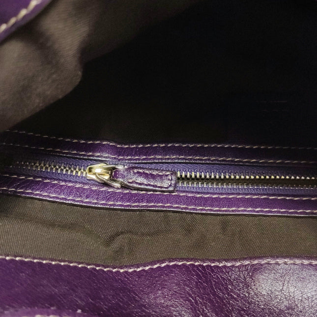 Gucci Jackie Vintage Large Purple Suede Leather Ringlets Decoration