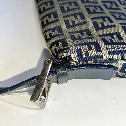 Sold Fendi Baguette Navy Zucchino Print Monogram