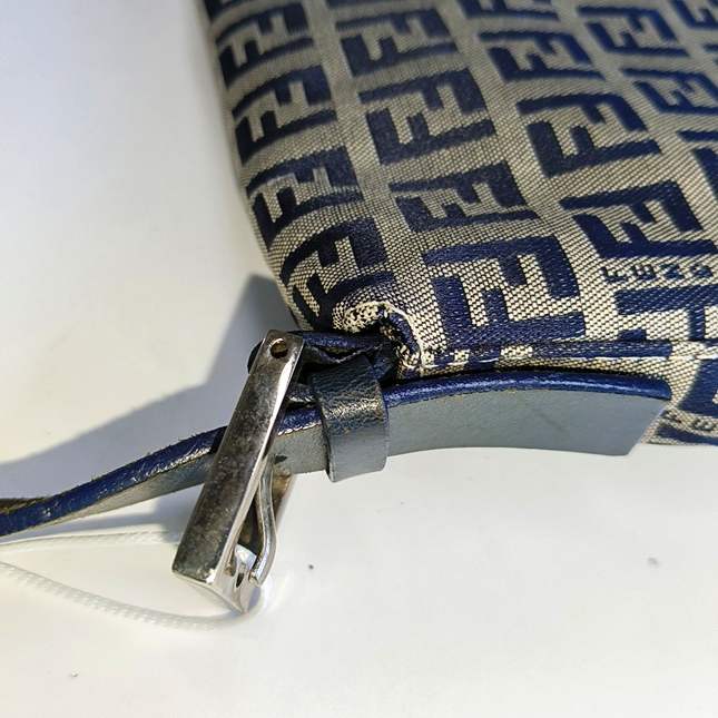 Sold Fendi Baguette Navy Zucchino Print Monogram