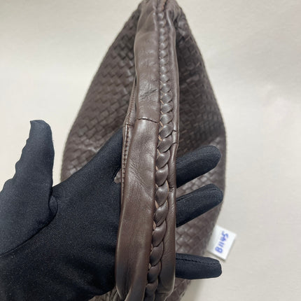 Bottega Veneta Hobo Bag Large Dark Chocolate Brown Lambskin leather 50cm