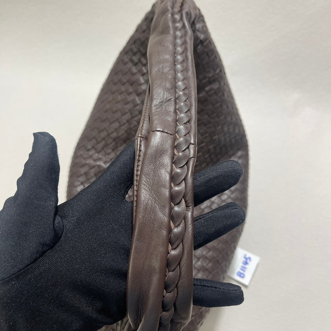 Bottega Veneta Hobo Bag Large Dark Chocolate Brown Lambskin leather 50cm
