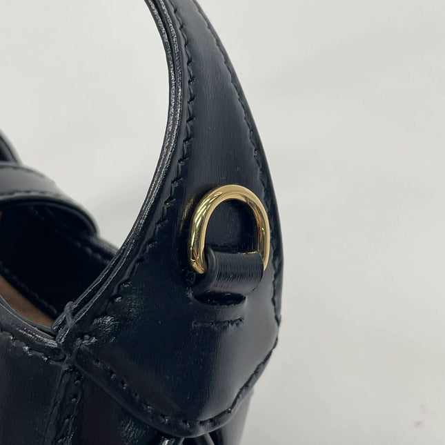 Sold Gucci Jackie 1961 Super Mini Black Leather Bag with Chain Strap