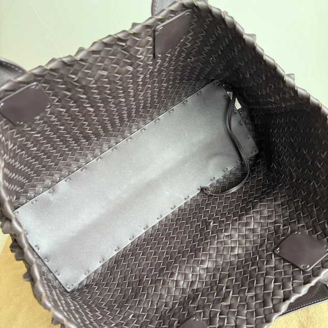 Sold Bottega Veneta Cabat Medium Intreccio Leather Tote Bag Dark Chocolate Brown