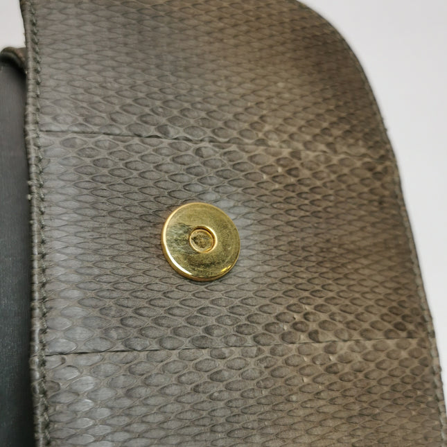 Gucci Bamboo 1947 Night Mini Python Snake Skin Evening Bag with Chain