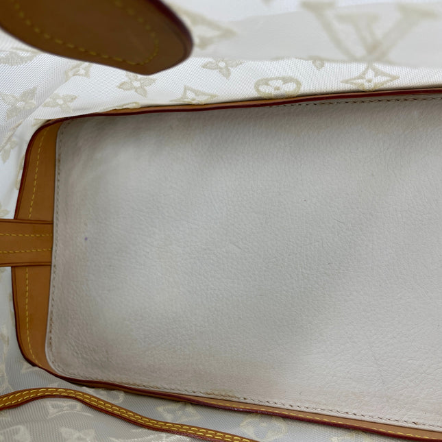 Louis Vuitton Lockit White Mesh Monogram and Leather Handbag
