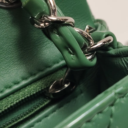 Chanel Classic Flap Rectangular Mini Green Patent Leather Silver Hardware 2016-2017