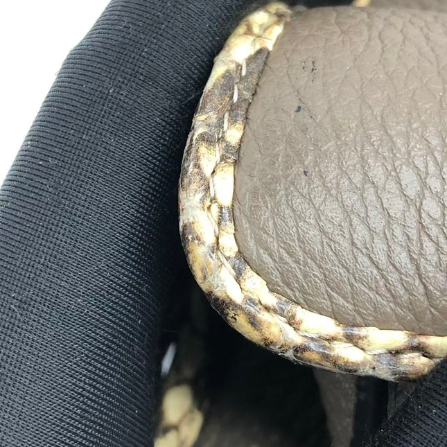 Fendi Peekaboo ISeeU Sellier Small Grey Leather with Python Skin Trimming