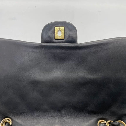 Chanel Classic Flap Maxi 2011 Black Lambskin Leather Single Flap with Gold Hardware