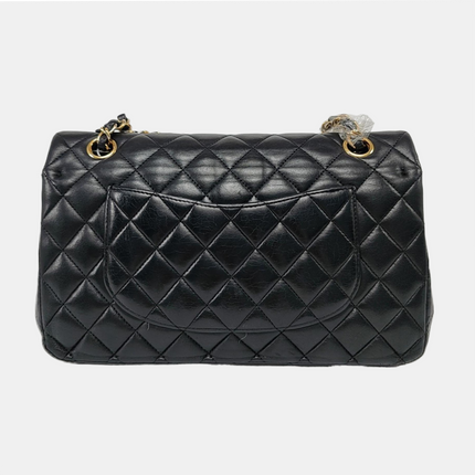 Chanel Timeless Classic Flap Medium Black Lambskin Leather Gold Hardware