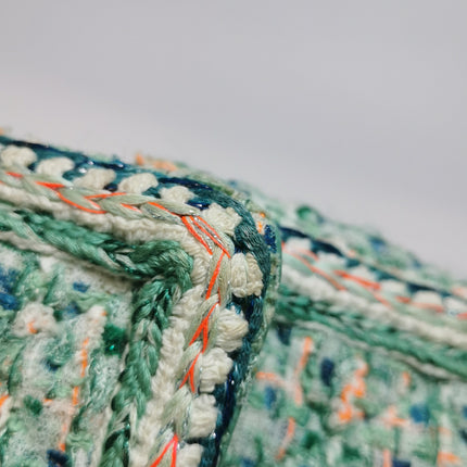 Chanel Classic Flap Mini Rectangular Tweed Green Multicolor Gold Hardware 2018-19