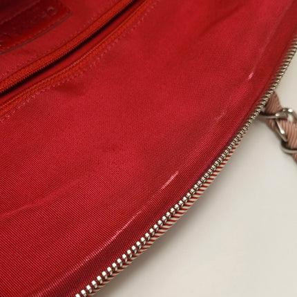 Chanel Bubble Chain Striped Quilted Flap Bag Red/White Tote