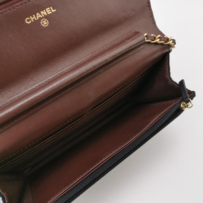 Chanel Wallet on Chain Métiers d'Art Paris-Hamburg 2018 Black Wool Nautical Charms