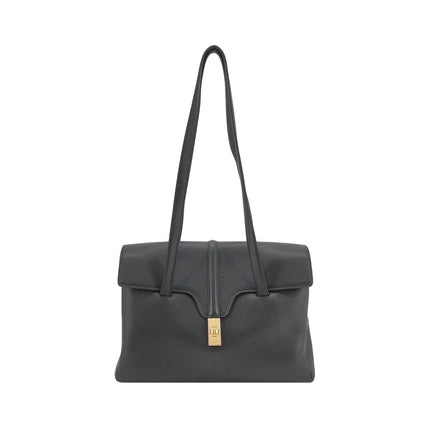 Celine Soft 16 Bag Medium Black Grained Calfskin Leather