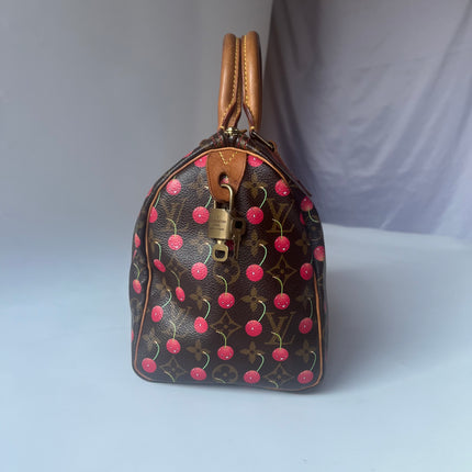 Sac bandoulière Louis Vuitton x Takashi Murakami Speedy 25 Cerises en Monogram