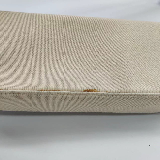 Chanel Ivory Jersey Evening Bag with Mirrored Pyramid Studs Ice Cube Chocolate Bar Shoulder Bag