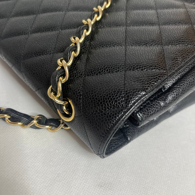 Chanel Classic Flap Maxi 2011 Black Caviar Leather Double Flap with Gold Hardware