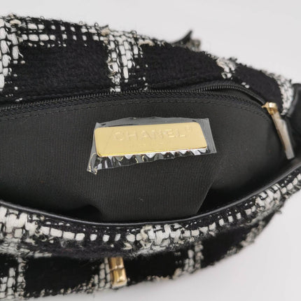 Sold Chanel 19 Bag 2021 Small Black White Checkered Tweed Bag