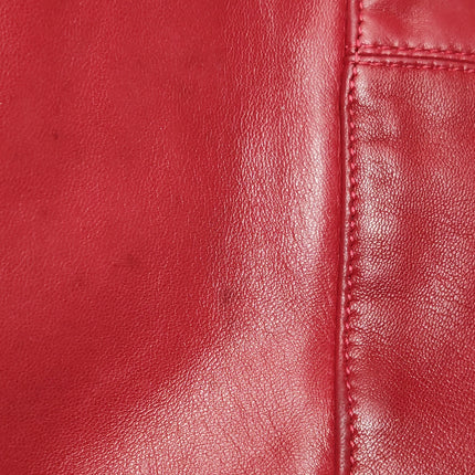 Fendi Mamma Baguette Red Lambskin Leather Silver Hardware