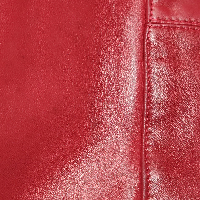 Fendi Mamma Baguette Red Lambskin Leather Silver Hardware