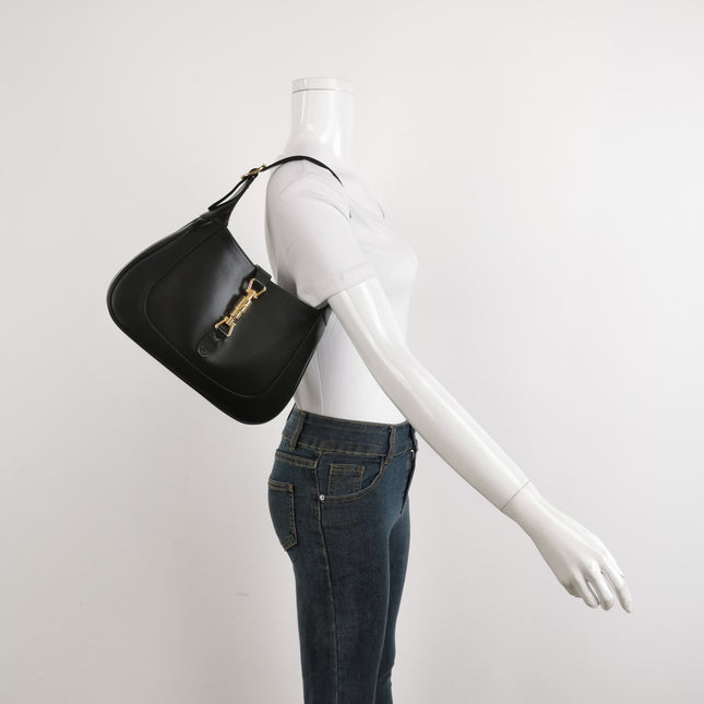 Sold Gucci Jackie 1961 Black Leather Bag Small with Adjustable Strap