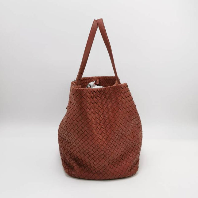 Bottega Veneta Cesta Tote Nappa Intrecciato Leather Brick Red 37cm