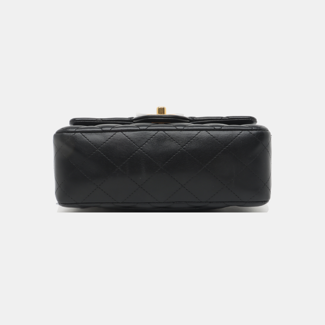 Chanel Classic Flap Rectangular Mini Black Lambskin Leather Gold Hardware, 2014-15