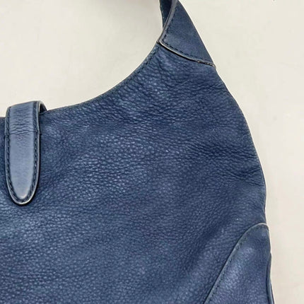 Gucci Jackie 1961 Medium Navy Suede Leather Bag