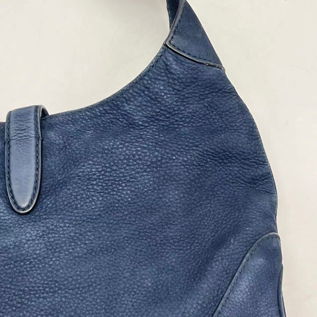 Gucci Jackie 1961 Medium Navy Suede Leather Bag