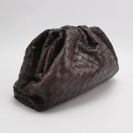 Bottega Veneta Pouch Large Intrecciato Wine Burgundy Calfskin Leather