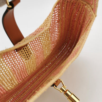 Gucci Jackie 1961 Wicker Bag Pink Gold Hardware Leather Strap