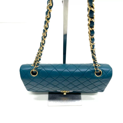 Chanel Classic Flap Medium Vintage Navy Lambskin Leather 24k Gold Hardware