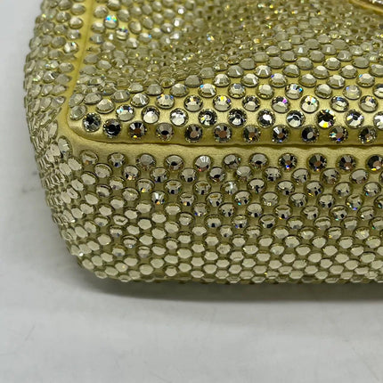 Prada Re-Edition 2000 Mini Yellow Glitter Nylon Shoulder Bag