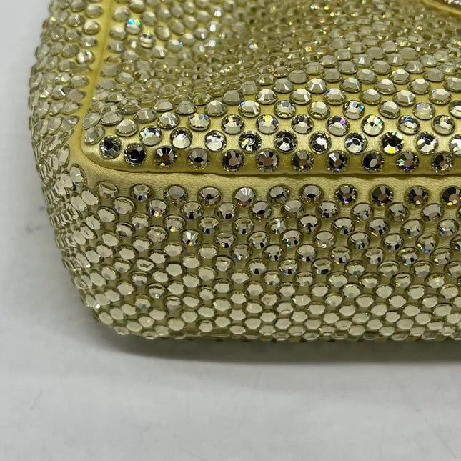 Prada Re-Edition 2000 Mini Yellow Glitter Nylon Shoulder Bag