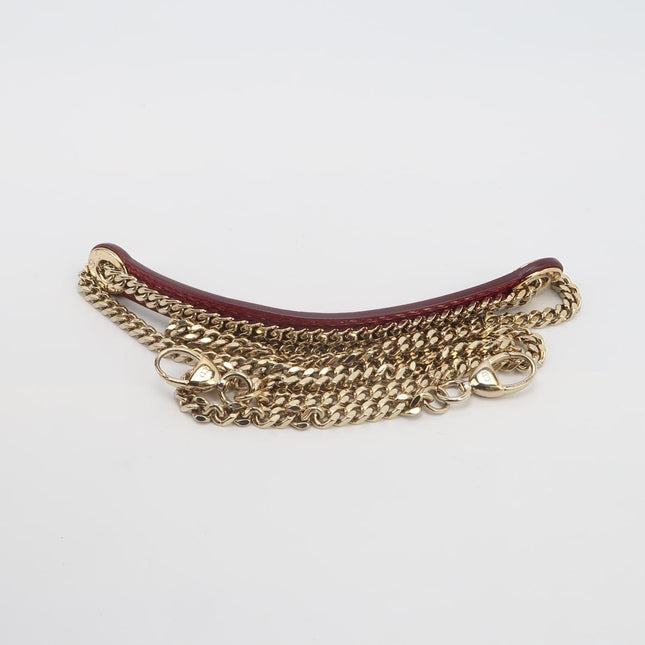 Lady Dior Mini 2019 Red Patent Leather Gold-tone Chain Strap