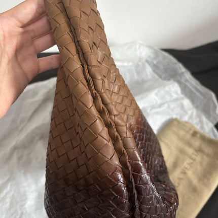 Bottega Veneta Belly Hobo Intreccio Leather Two-tone Brown Large 50cm