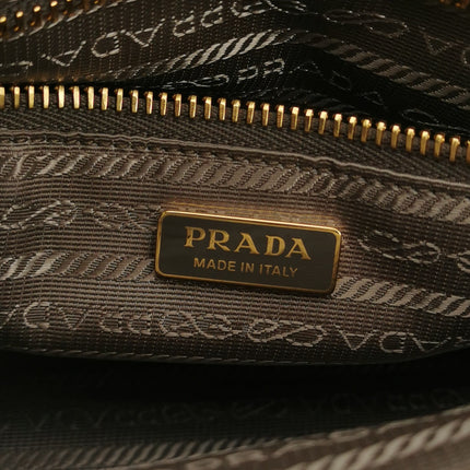 Prada Bonnie Medium Soft Lux Grey Shiny Calfskin Leather Shoulder Bag
