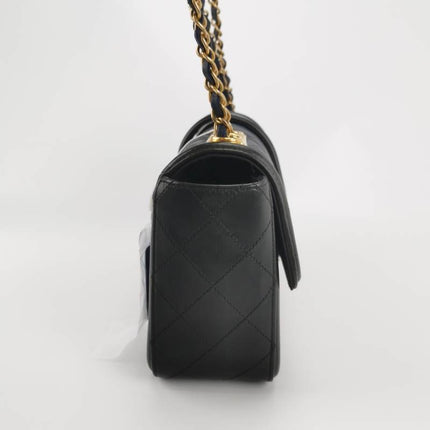 Sold Chanel Elegant CC Flap Bag Navy Black Quilted Medium