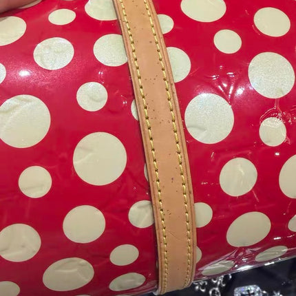 Louis Vuitton x Kusama Papillon 28 Red Polka Dots Patent Leather Handbag