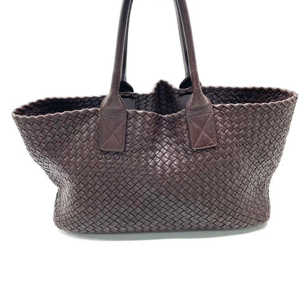 Bottega Veneta Cabat Tote Intreccio Leather Chocolate Brown 42cm