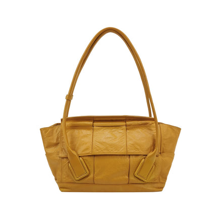 Bottega Veneta Arco Tote Bag Medium Yellow Shiny Calfskin leather-Luxbags