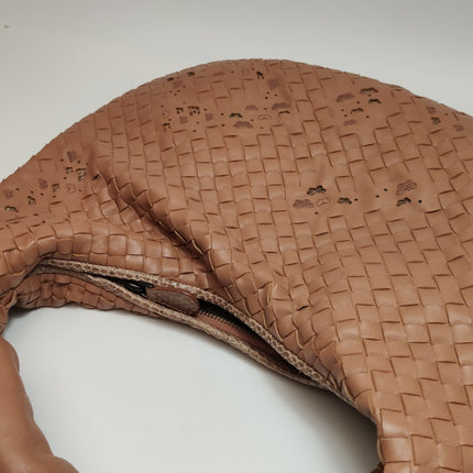 Bottega Veneta Hobo Bag Leather Beige Small 40cm Butterfly Cutout