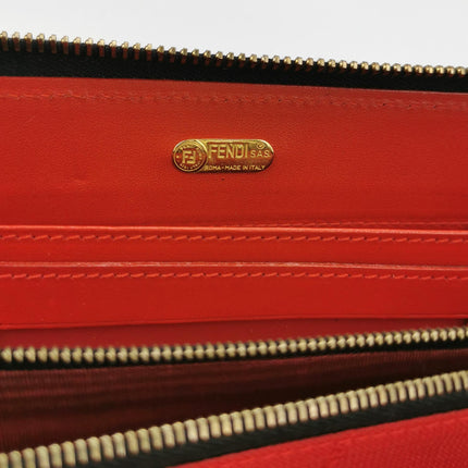 Fendi Clutch Denim Leopard Print with Red Leather Handles