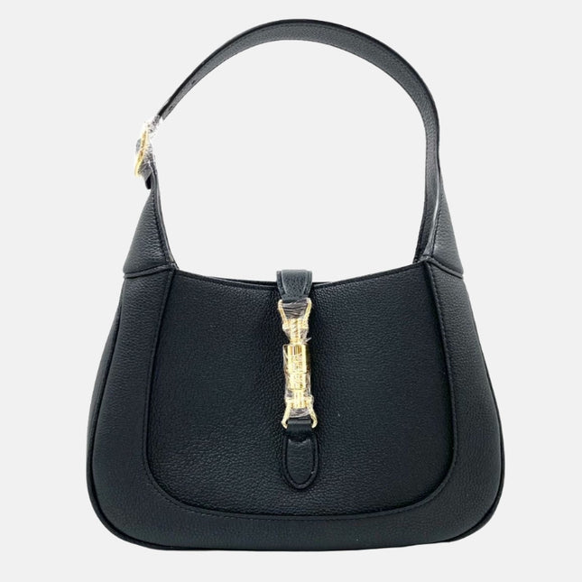 Gucci Jackie 1961 Black Pebbled Leather Bag Small-Luxbags